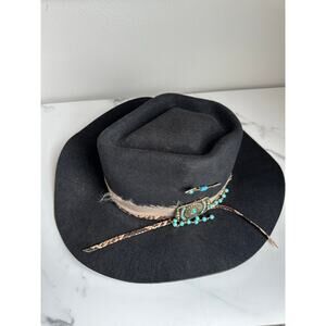 Charlie 1 Horse Lucky Me Lainey Wilson Black Wool Western Hat Turquoise Small